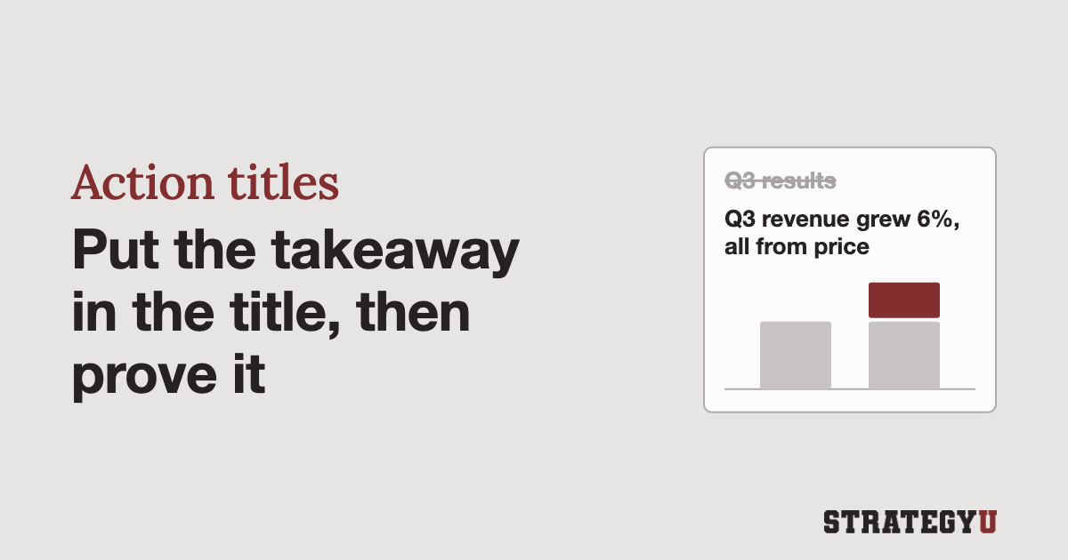 Action titles: how to write slide titles that carry the argument