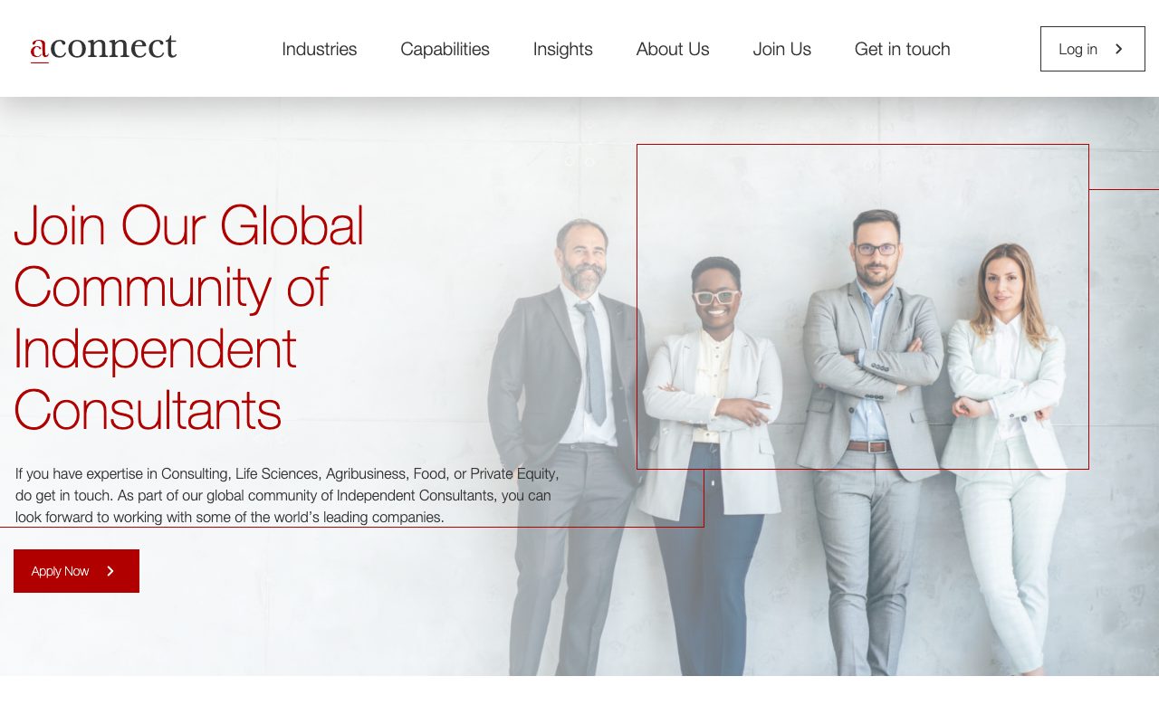 a-connect's page for consultants in October 2026: Join Our Global Community of Independent Consultants