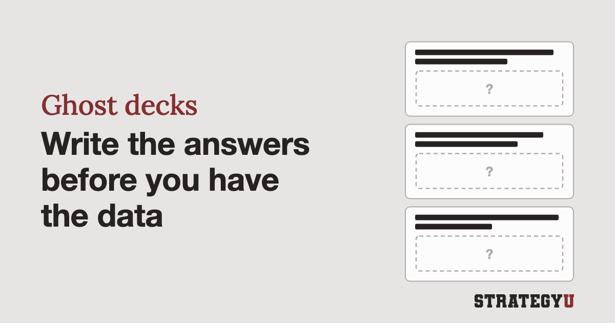 Ghost deck: how consultants write the presentation before the analysis