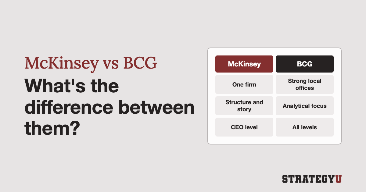 What's the difference between McKinsey and Boston Consulting Group?