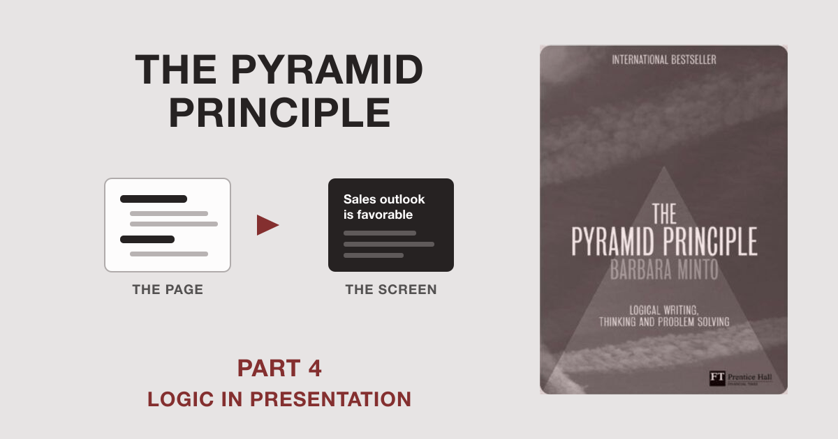 The Pyramid Principle: Book Summary & Review (Part 4: Logic in Presentation)