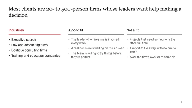 Who I work with slide template