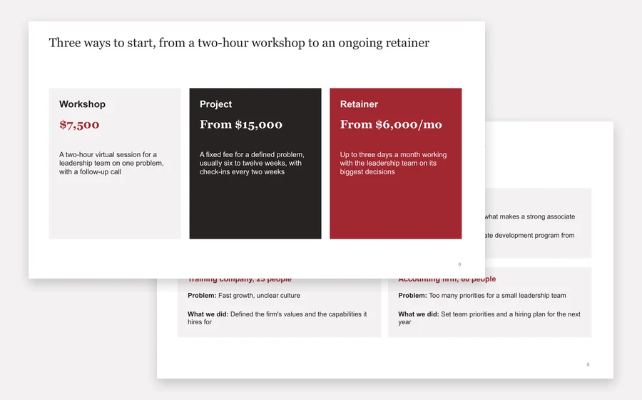 Crimson style credentials and offerings slides
