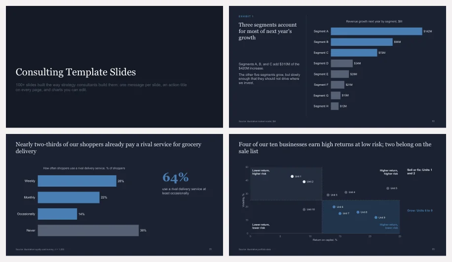 Dark style template slides