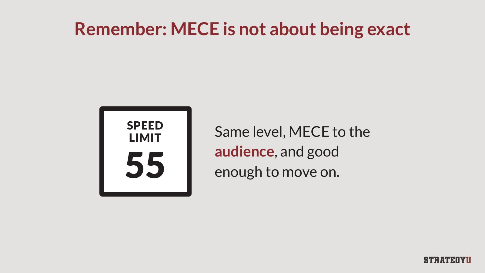 Slide: MECE is not about being exact